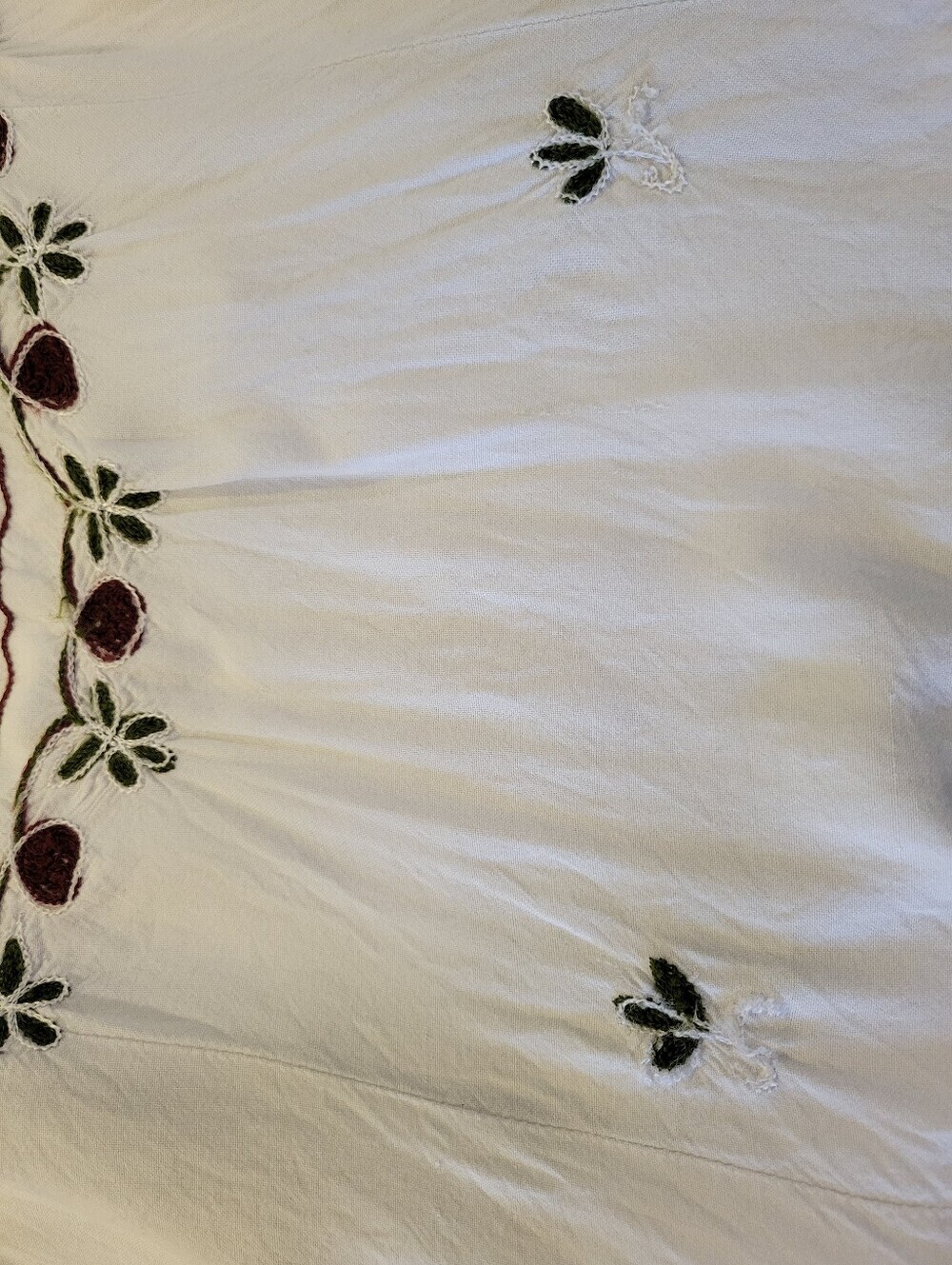 Vintage Just Cruising White Tie Back V-neck Embroidered Dress - Picture 9 of 12